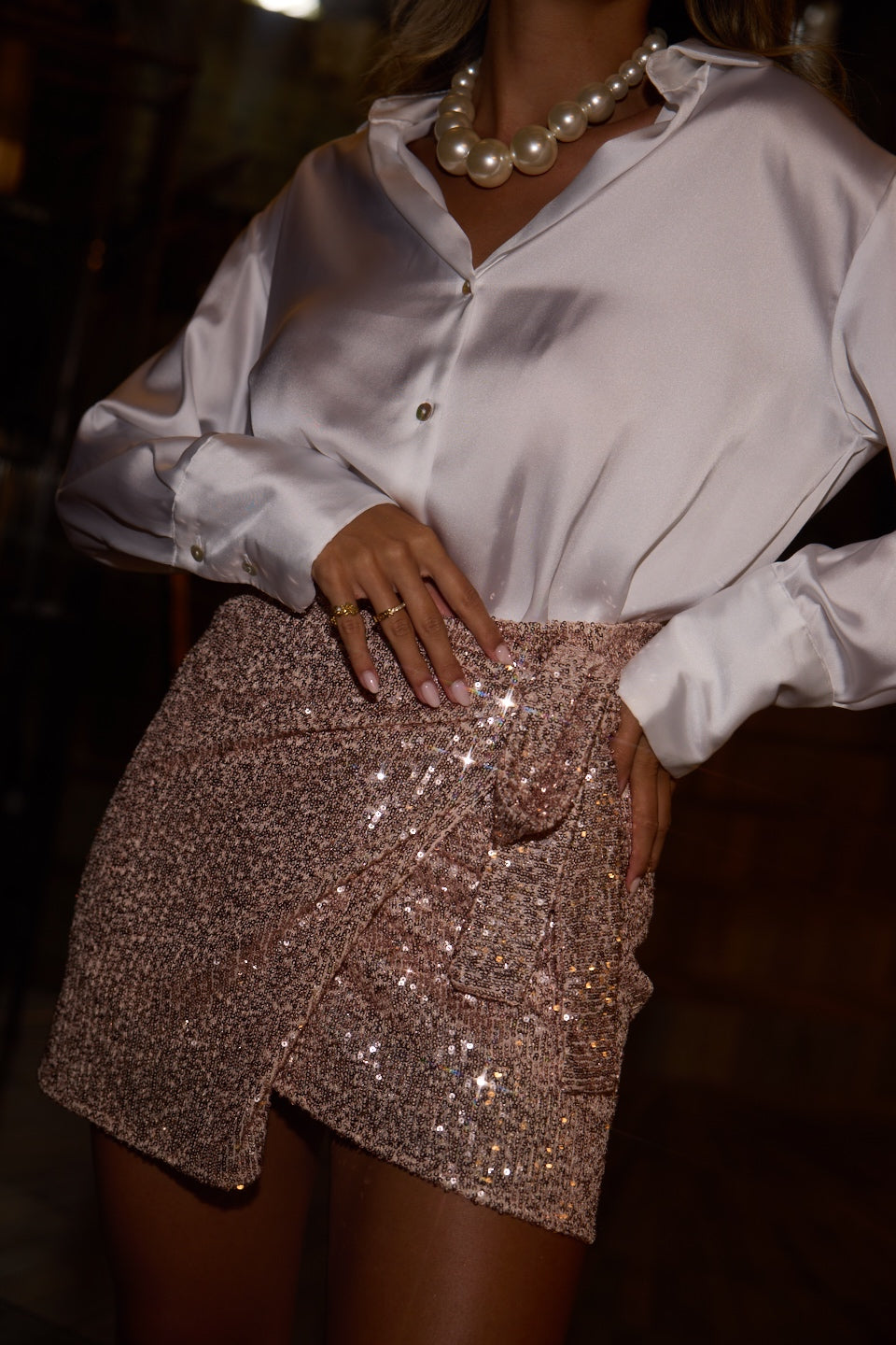 Prévente Jupe rose à sequins